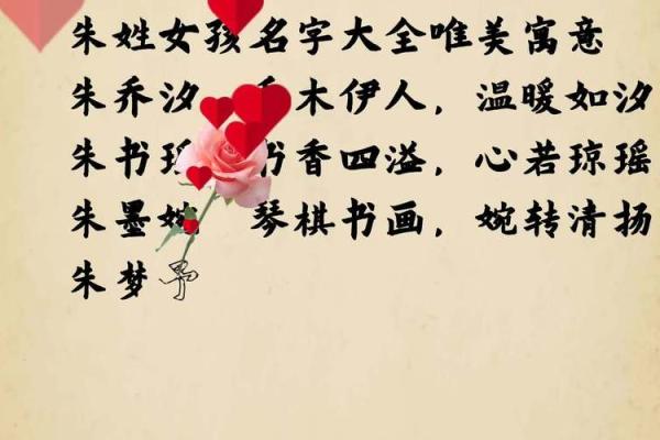 为朱姓女孩取个好名字 提升气质与运势的秘诀
