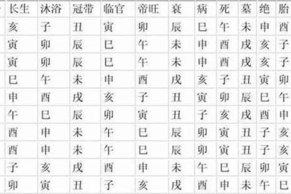 天干十二长生表详解与应用分析