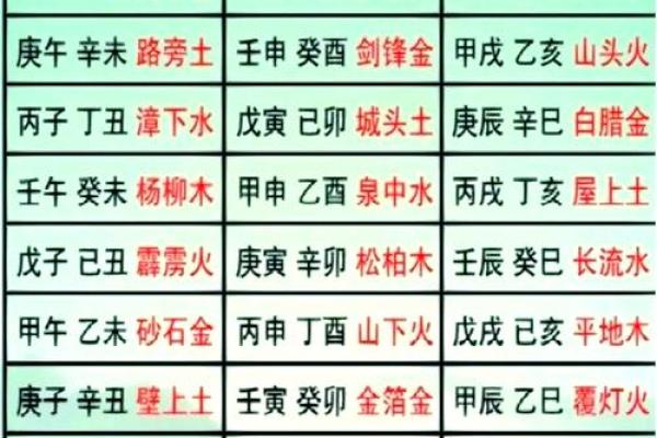 地支五行对照表解析与应用