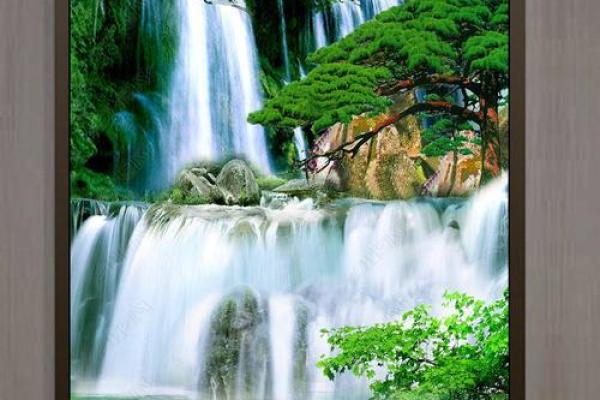 招财风水瀑布图，财运滚滚来