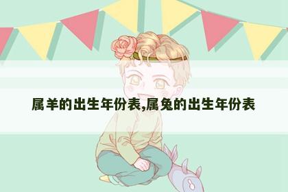 属羊的出生年份表,属兔的出生年份表