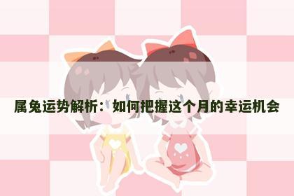 属兔运势解析：如何把握这个月的幸运机会