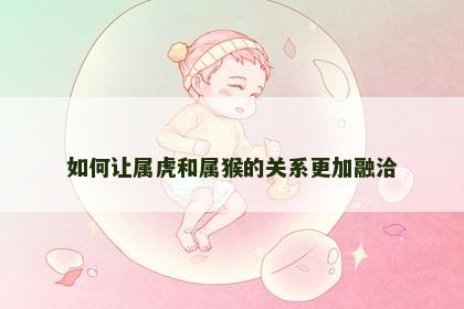 如何让属虎和属猴的关系更加融洽