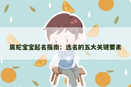 属蛇宝宝起名指南：选名的五大关键要素