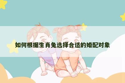 如何根据生肖兔选择合适的婚配对象