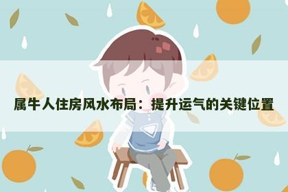属牛人住房风水布局：提升运气的关键位置