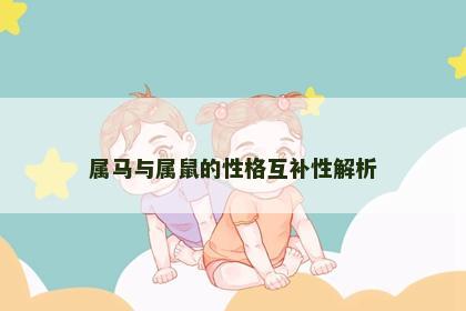 属马与属鼠的性格互补性解析